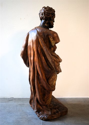"Saint Peter" Bronze and terracotta sculpture